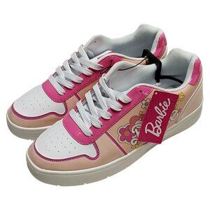 Barbie Womens Sneakers Size 11 Pink & White Floral Fun Design